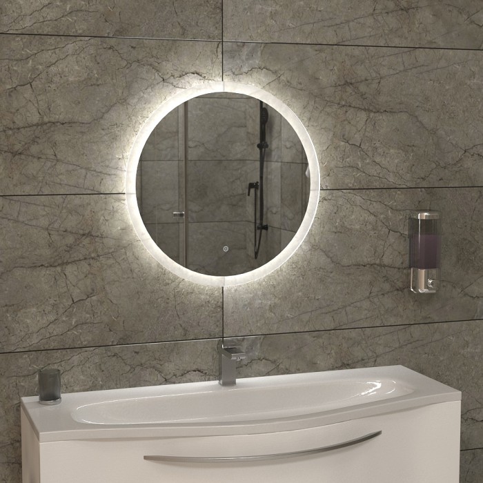 Зеркало  600  круглое, LED подсветка, с сенс. выкл. 9,6 Вт/м КЗСК - Изображение №2