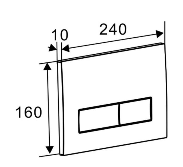 Кнопка смыва EvaGold 02, пластик прямоугольник хром для инсталляции EvaGold 400 и EvaGold 500 - Изображение №2