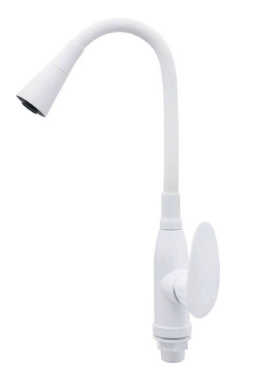 Смеситель д/кухни PLAMIX CEZAR-011-B WHITE SET REFL.WHITE (20 шт/ящ) - Изображение №1