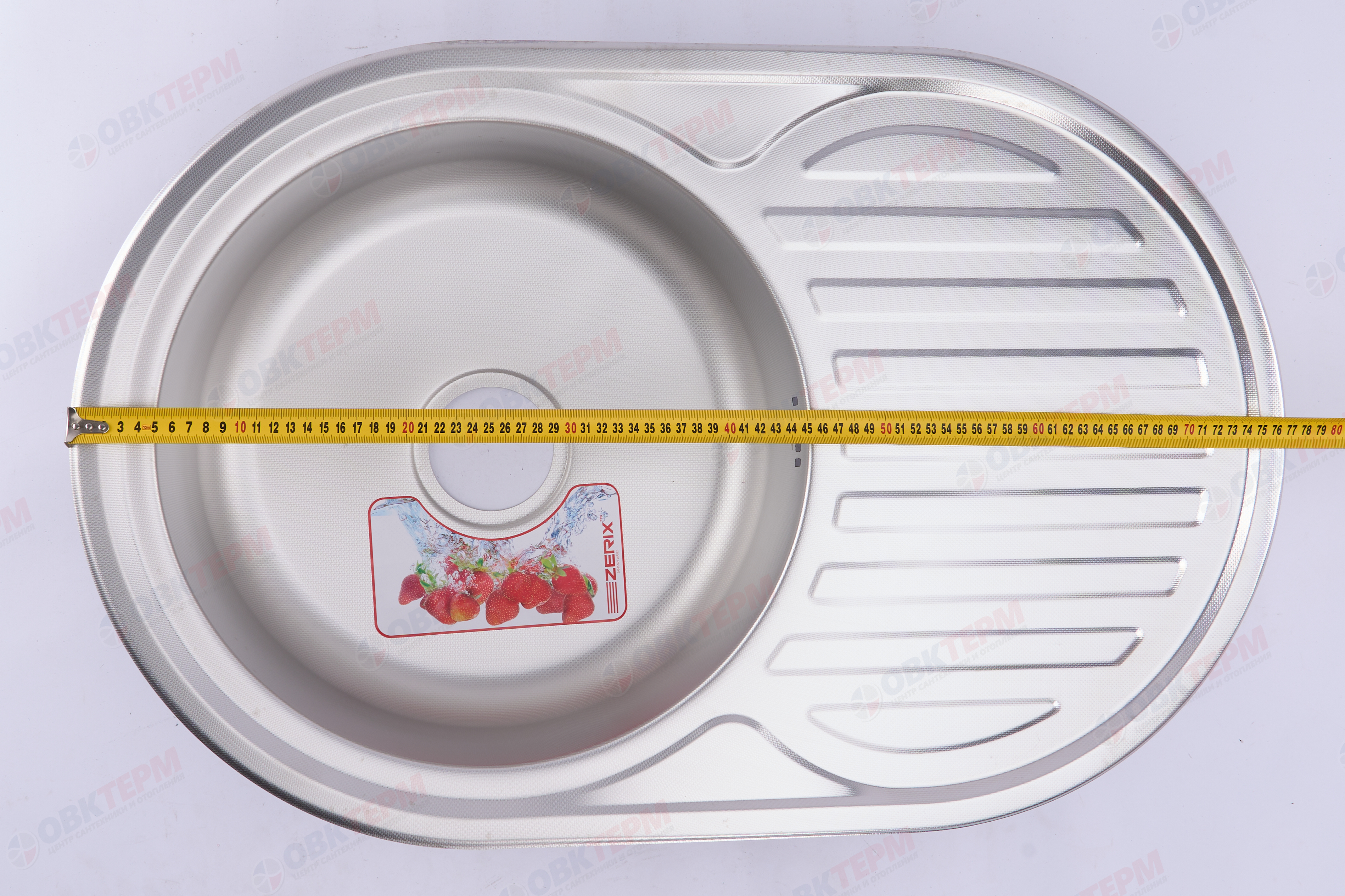 ZERIX мойка Z7750-06-180D (decor) ВРЕЗНАЯ /сифон (10шт/ящ) - миниатюра №6