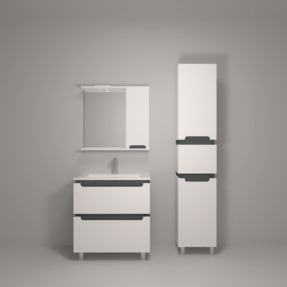 Тумба напольная EvaGold  75 №4 "Vesta" белый графит (ум. Оскар 750) - Изображение №2