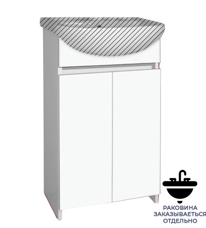 Тумба напольная  50 Лайт белая (ум. Арго 50) Flamenco (В820хШ490хГ290) - изображение №1