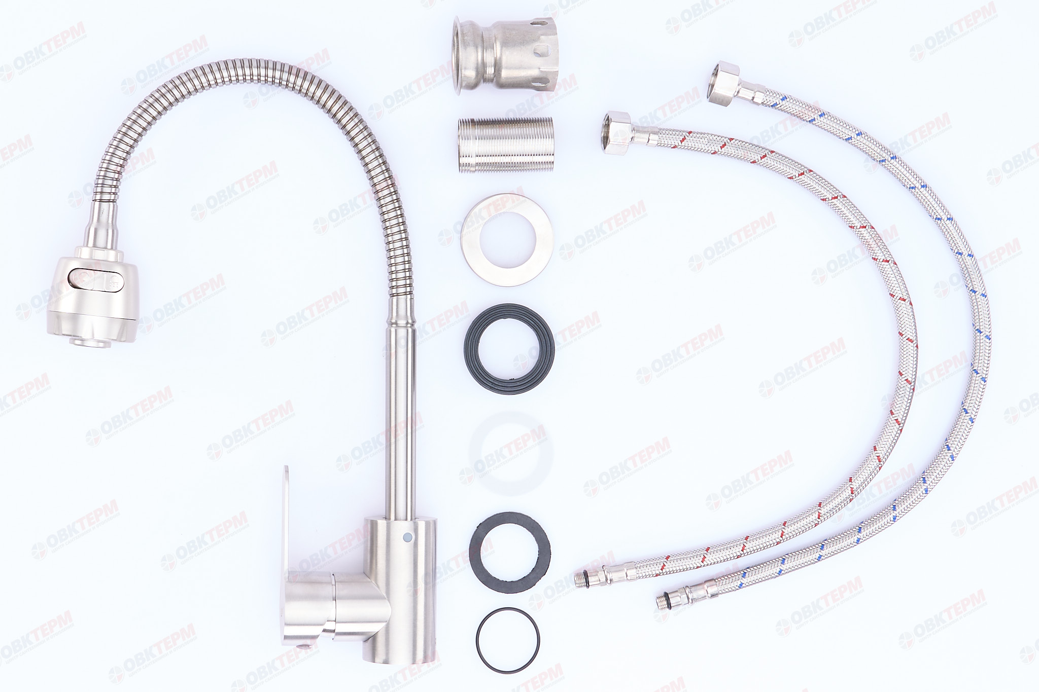 Смеситель д/кухни нерж/сталь ZERIX DAX-011 REFLECTOR  (10 шт/ящ) - миниатюра №2