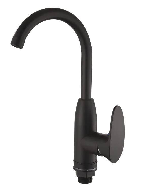 Смеситель д/кухни PLAMIX CEZAR-011-B SET Matte black, (гайка, Ø35) (20шт/ящ) - изображение №1