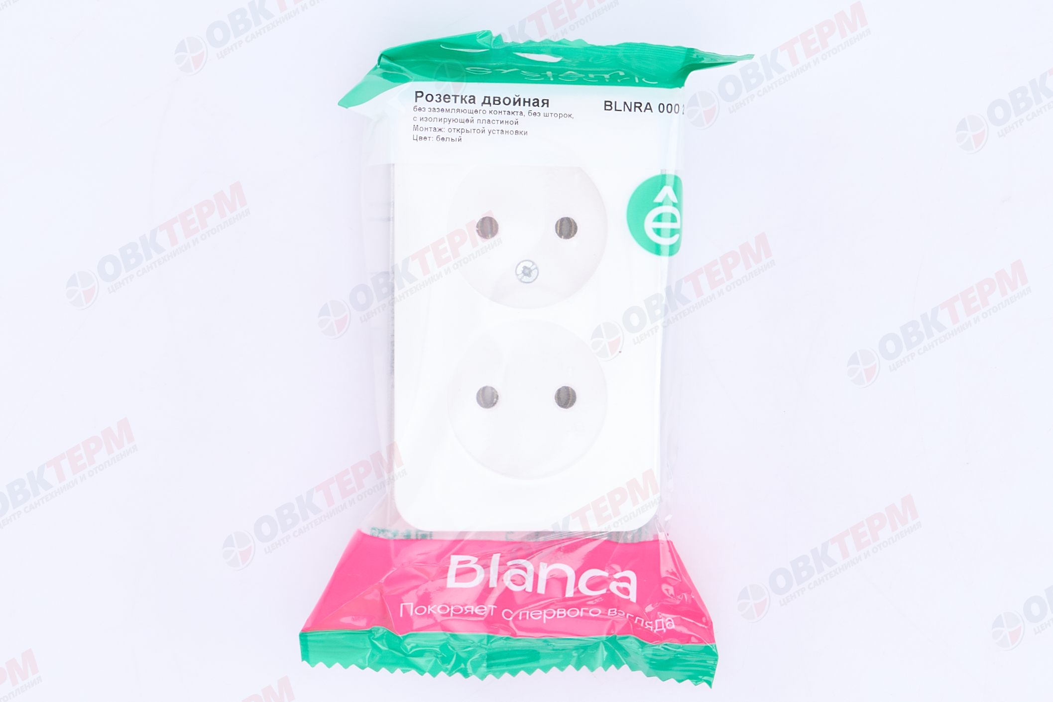 Розетка 2-местная б/з 16А IP20 без защ. шторок с изолир. пластиной белый Blanca Systeme Electriс - миниатюра №11