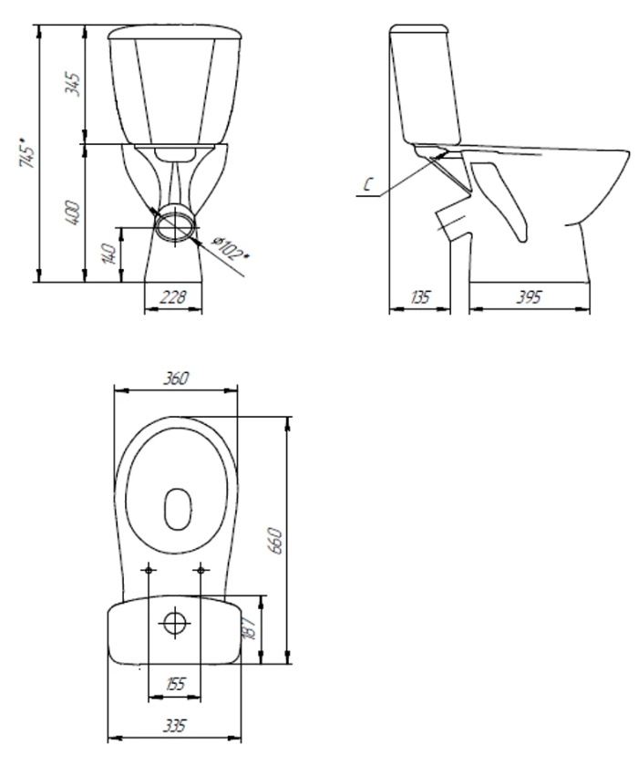 Унитаз-компакт MITO GREY 031 2-уровневая 3/6PP - Изображение №2