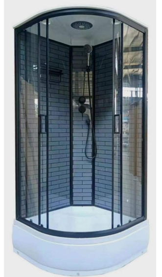 Душевая кабина ДАНА 021Г 100х100х215 средний поддон (кирпичики графит) (3 места) - Изображение №1