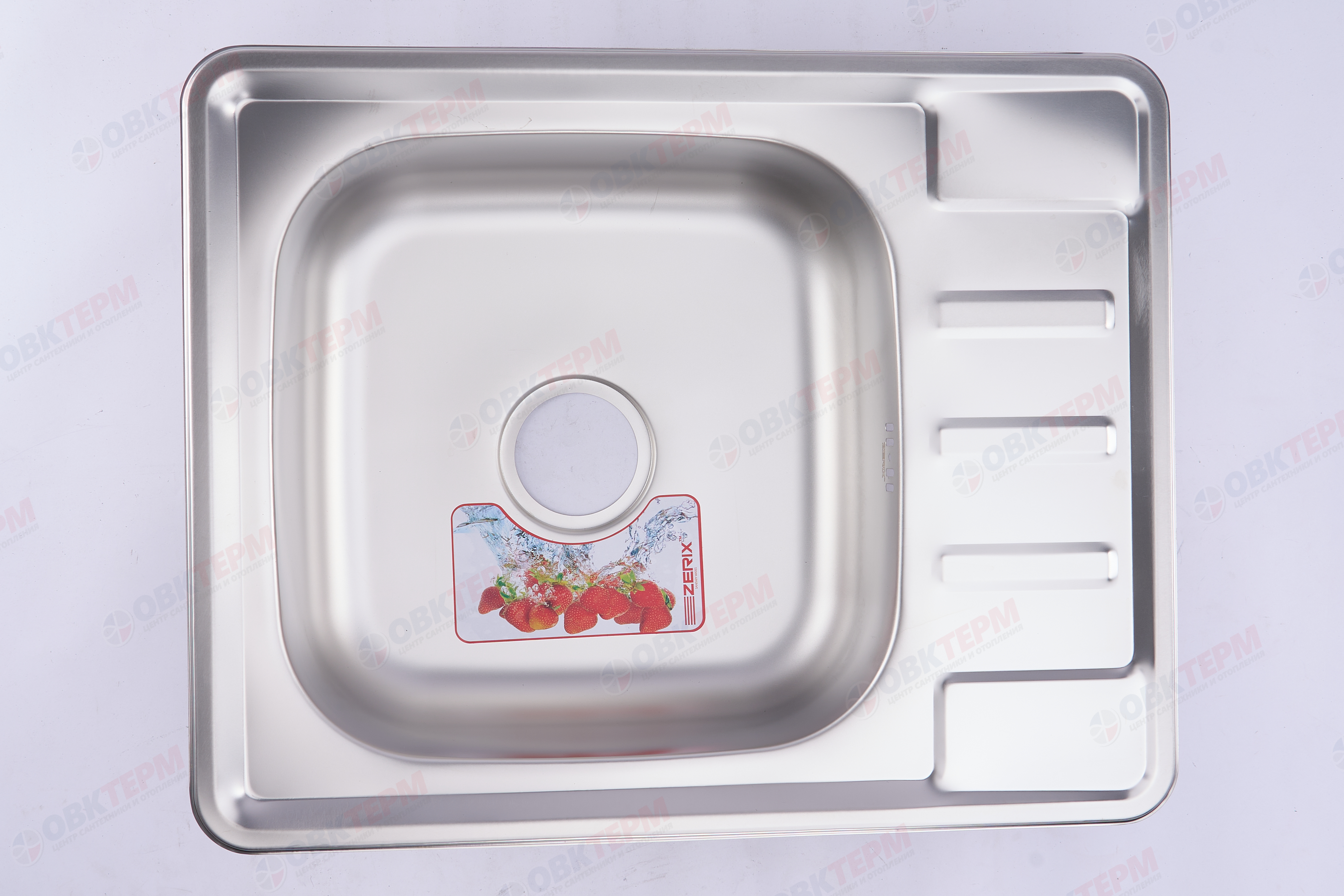ZERIX мойка Z6350-06-160E (SATIN) ВРЕЗНАЯ /сифон (10шт/ящ) - миниатюра №5