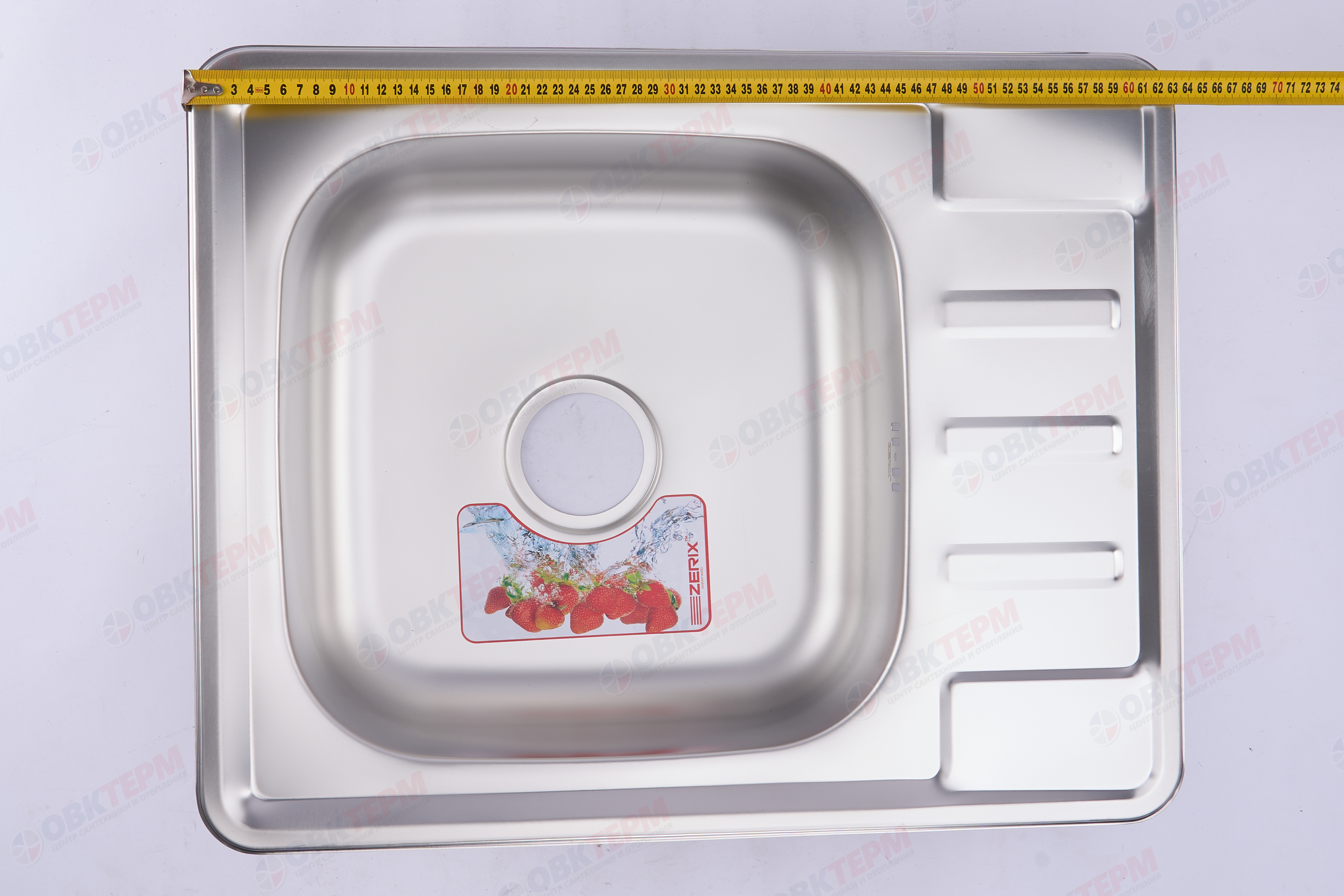 ZERIX мойка Z6350-06-160E (SATIN) ВРЕЗНАЯ /сифон (10шт/ящ) - миниатюра №6