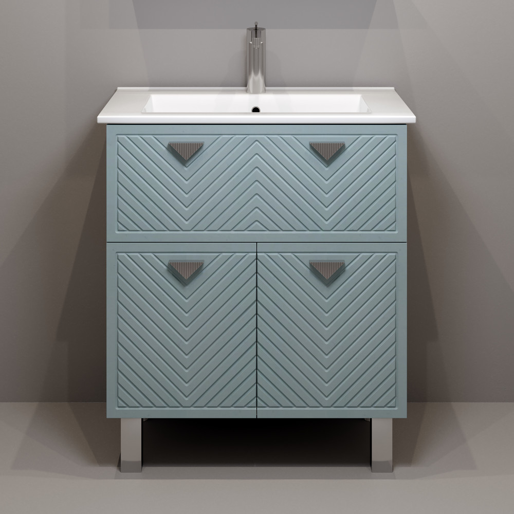 Тумба напольная EvaGold  75 №2 "Sky" (ум. Оскар 75, Quadro 750) индиго/кашемир - Изображение №1