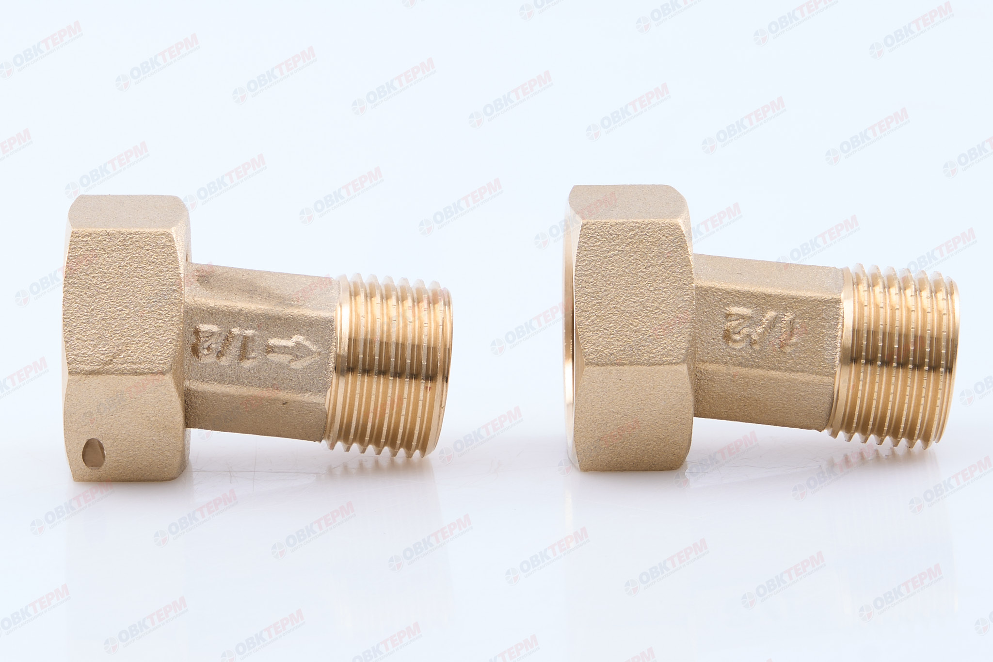 Сгон для водомера  1/2"Н - 3/4"В с обр клапаном (пара) TIM - Изображение №3