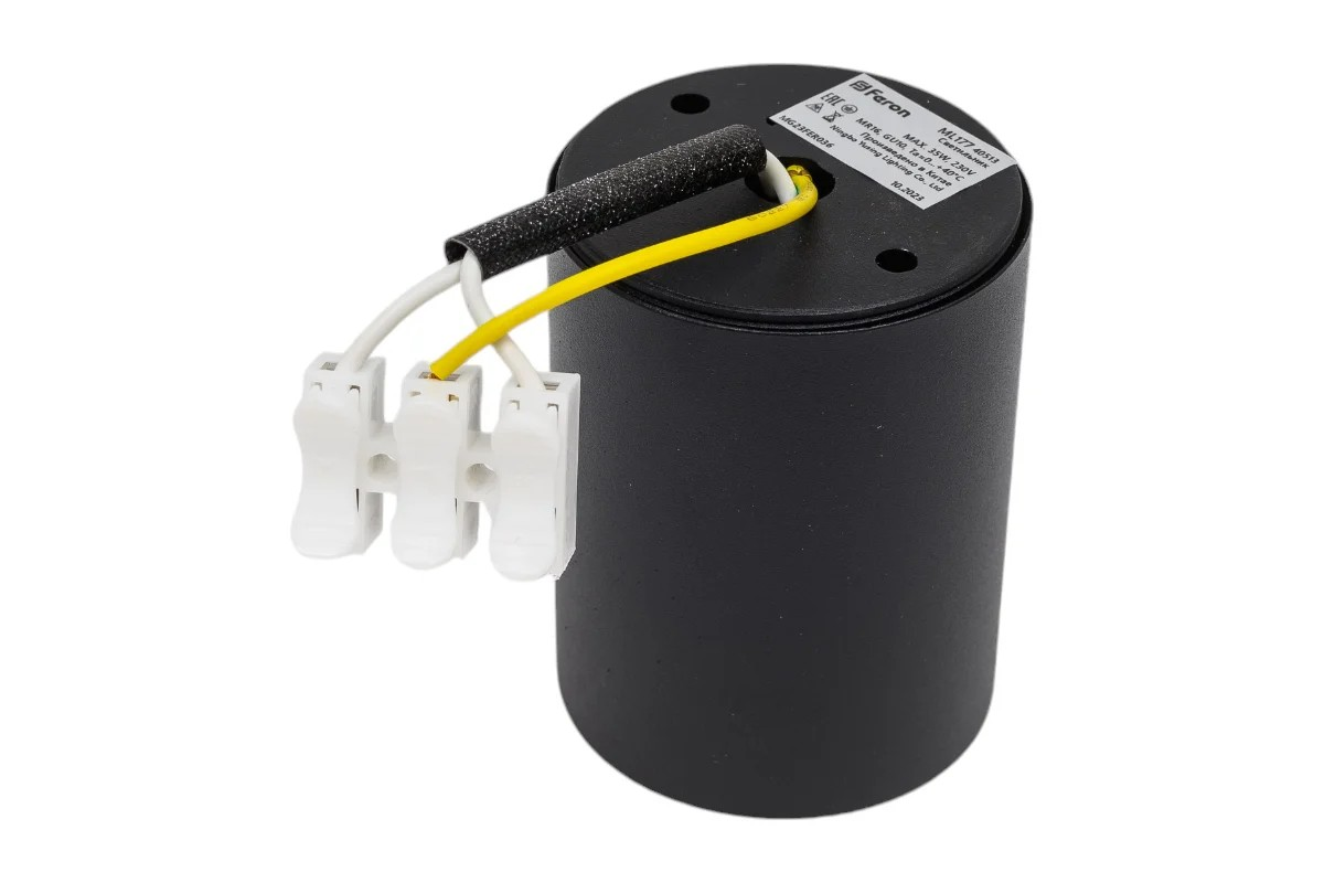Светильник потолочный MR16 35W 230V, черный, FERON ML177 с клеммой в комплекте - миниатюра №9