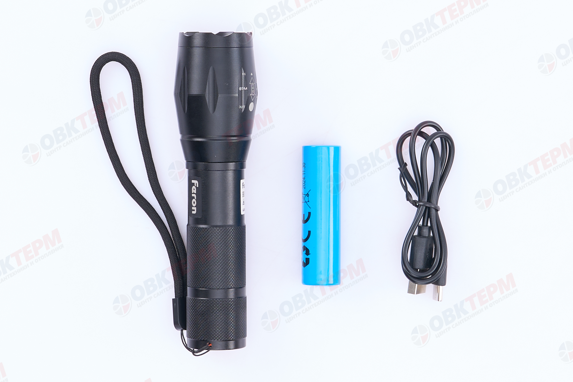 Фонарь светодиодный переносной аккумуляторный USB ZOOM, FERON TH2400 - миниатюра №10