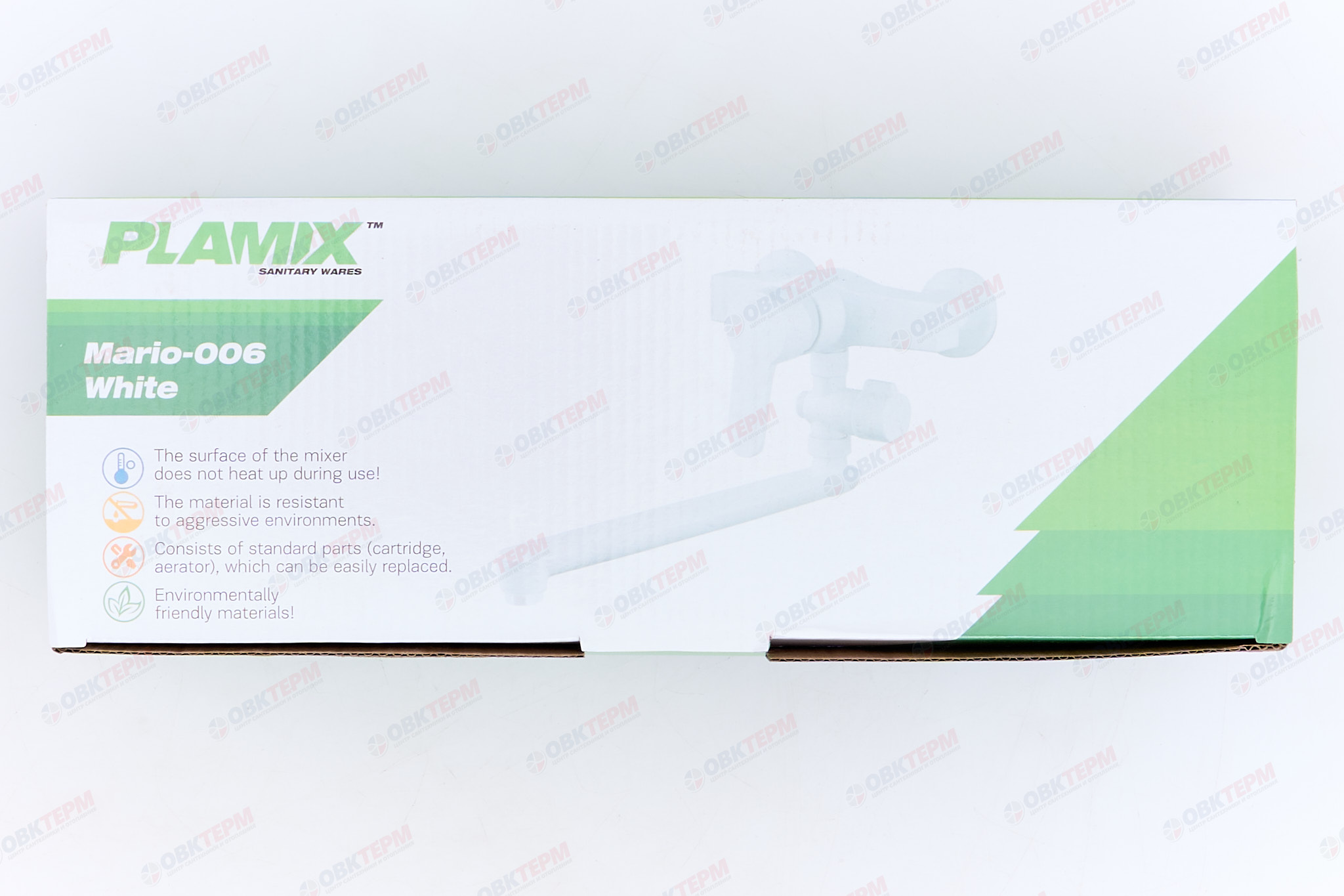 Смеситель д/ванны PLAMIX Mario-006 Ø40 White, (без шланга и лейки) (24шт/ящ) - Изображение №5