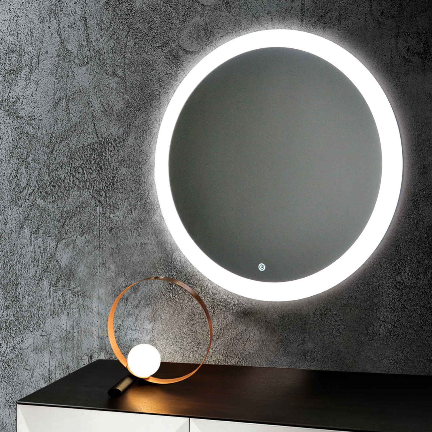 Зеркало  770 круглое с подсветкой Перла (сенсорный выкл, холодный свет 6000К) Silver Mirrors - Изображение №2