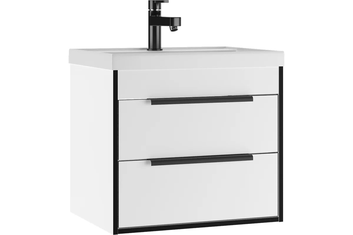 Тумба подвесная 60, Bazis белая (ум. Como 60) Домино - Изображение №1