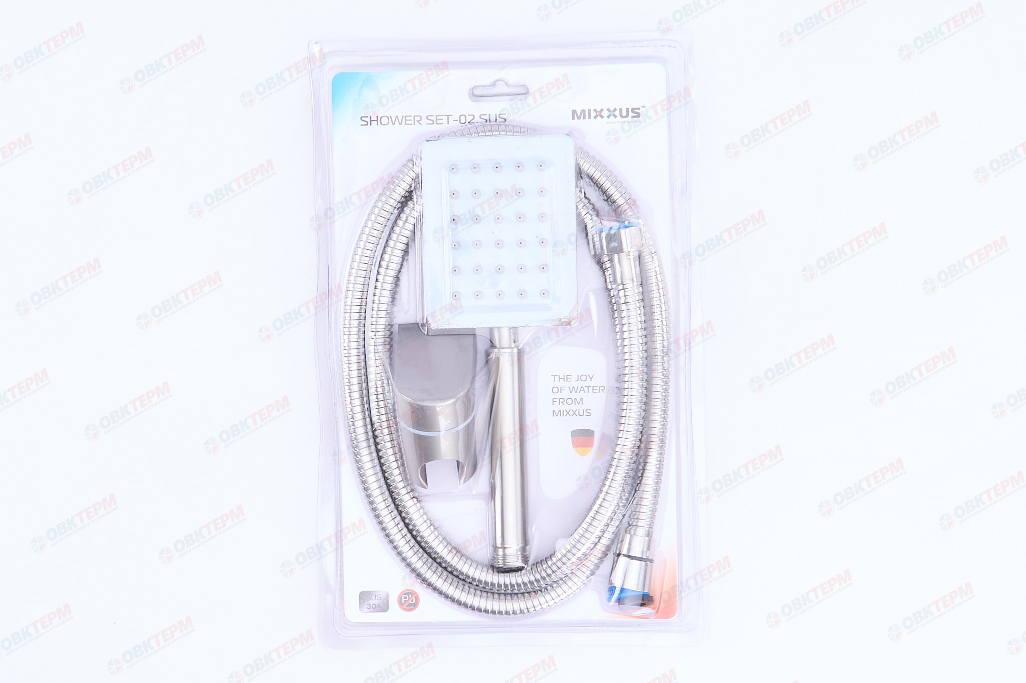Душевой набор MIXXUS SHOWER SET-02 (шланг, лейка, кронштейн) из нерж.стали  (60 шт/ящ) - Изображение №5