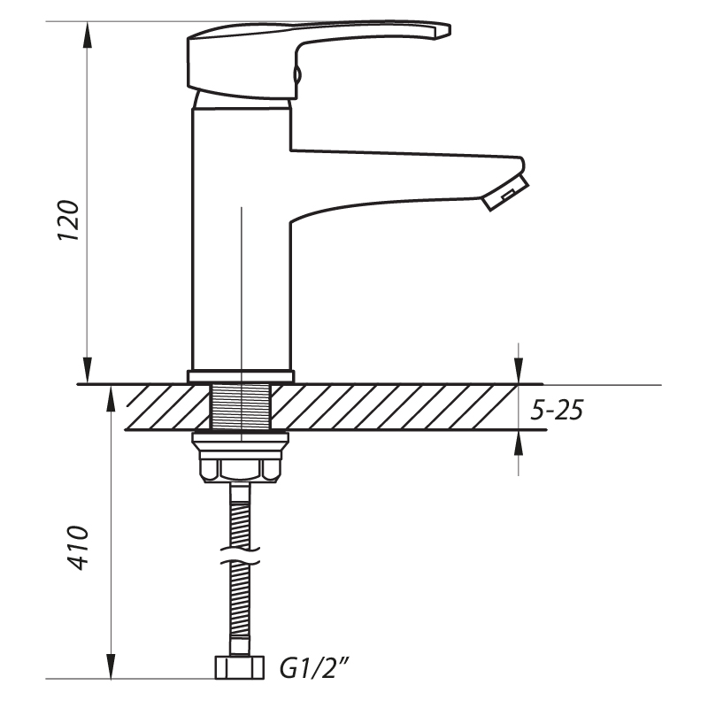Смеситель д/умывальника ZERIX PUD1 А146 WHITE Ø40 ГАЙКА (10 шт/ящ) - миниатюра №2