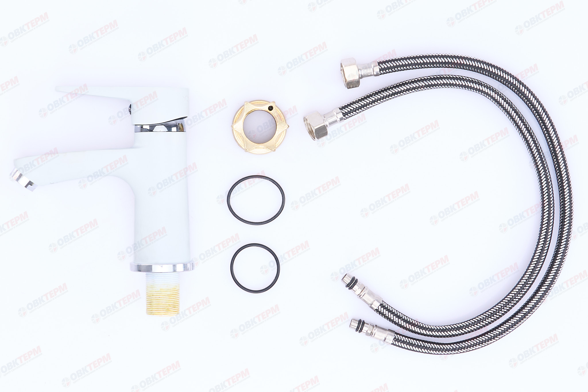 Смеситель д/умывальника ZERIX PUD1 А146 WHITE Ø40 ГАЙКА (10 шт/ящ) - миниатюра №4