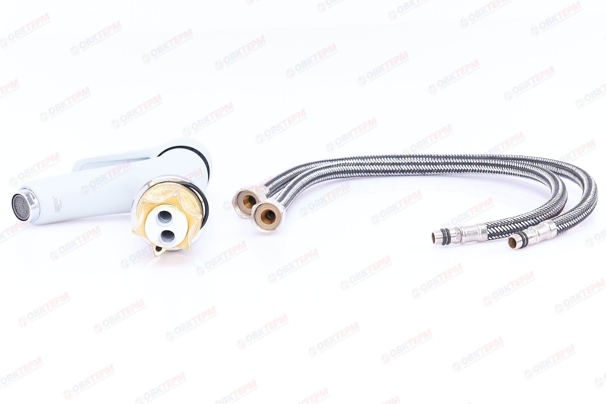 Смеситель д/умывальника ZERIX PUD1 А146 WHITE Ø40 ГАЙКА (10 шт/ящ) - миниатюра №5