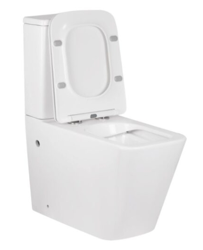 Унитаз-компакт MIXXUS PREMIUM QUADRO-0402-R система смыва RIMLESS, компл.в 2 ящ (675x390x855mm) - Изображение №4
