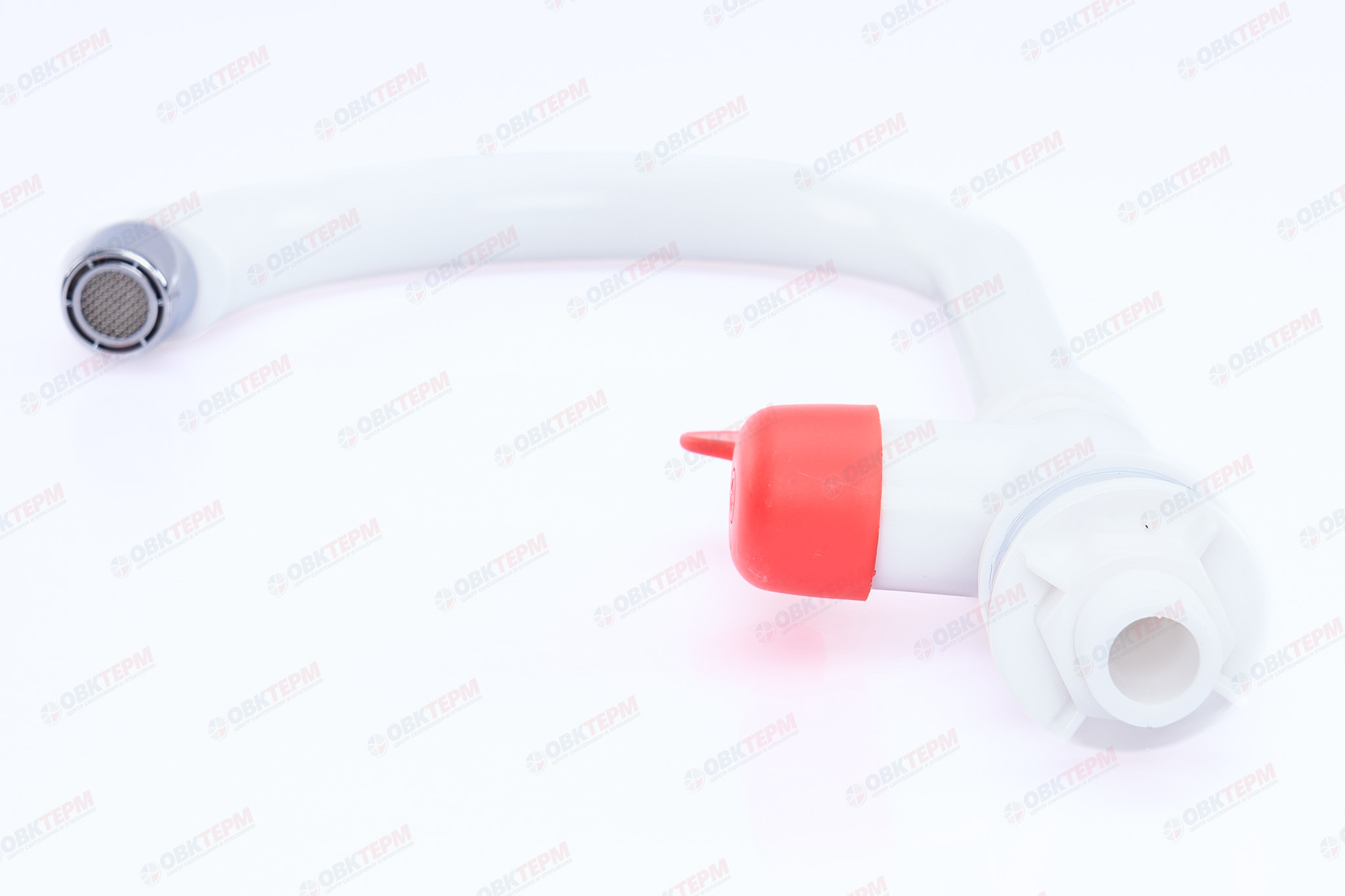 Смеситель моно BRIMIX 601 (белый) красная ручка /для холодной /ABS-пластик - Изображение №4