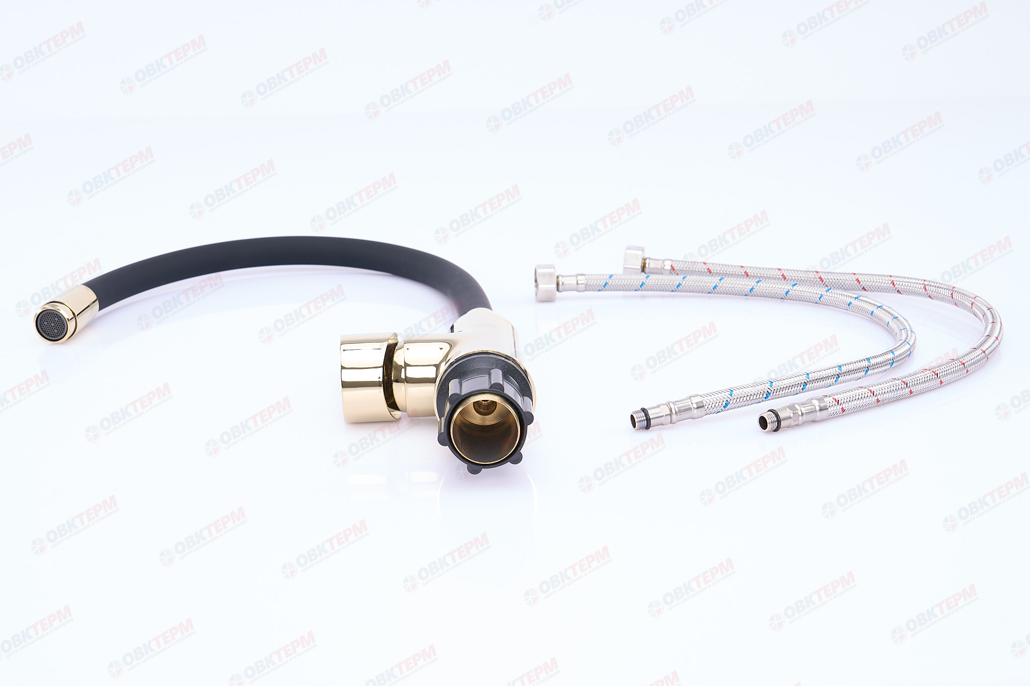 Смеситель д/кухни REFLECTOR ZERIX FADE-011 (LR4898G-10) GOLD (черный+золото) ГАЙКА (10 шт/ящ) - миниатюра №4