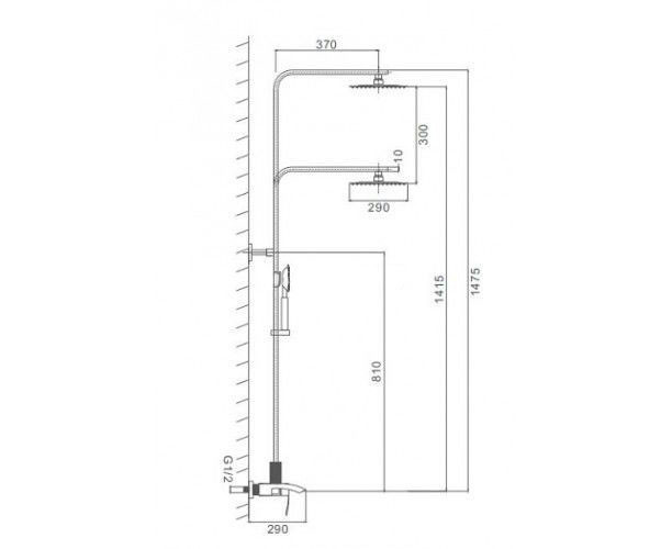 Душ/система FRAP F24803 нерж/сталь /300х300 - миниатюра №3