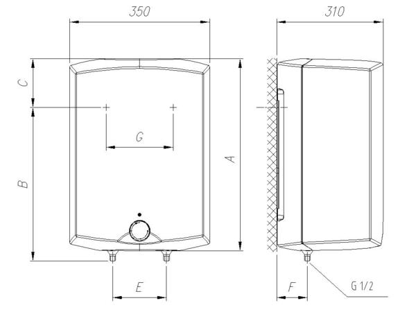 Бойлер   Gorenje  GT  5  U  (2 кВт, подмоечный, в396, ш256, г260) - Изображение №3