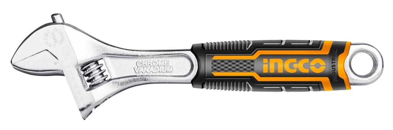 Ключ разводной 200 мм (0-30 мм) с двухкомпонентной ручкой INGCO - Изображение №1