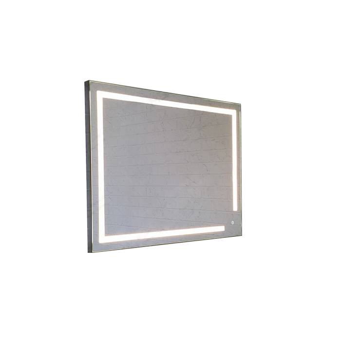 Зеркало  800х600 прямоугольное LED подс.6500К 9,6 Вт/м с сенс.выкл,,в стальн алюм.проф КЗСК - изображение №1