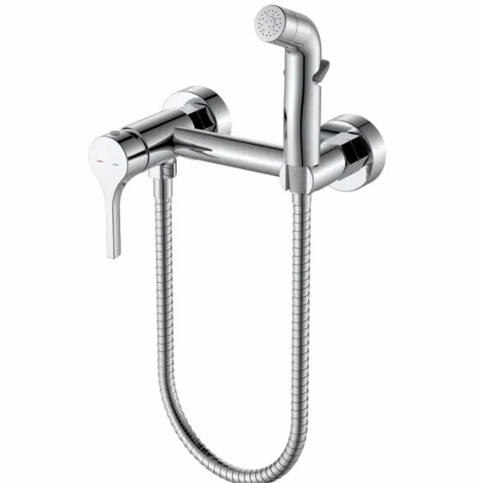 Смеситель с гигиеническим душем из нерж. стали ZERIX REX-222 CHROME (Цвет хром) (12шт/ящ) - Изображение №1