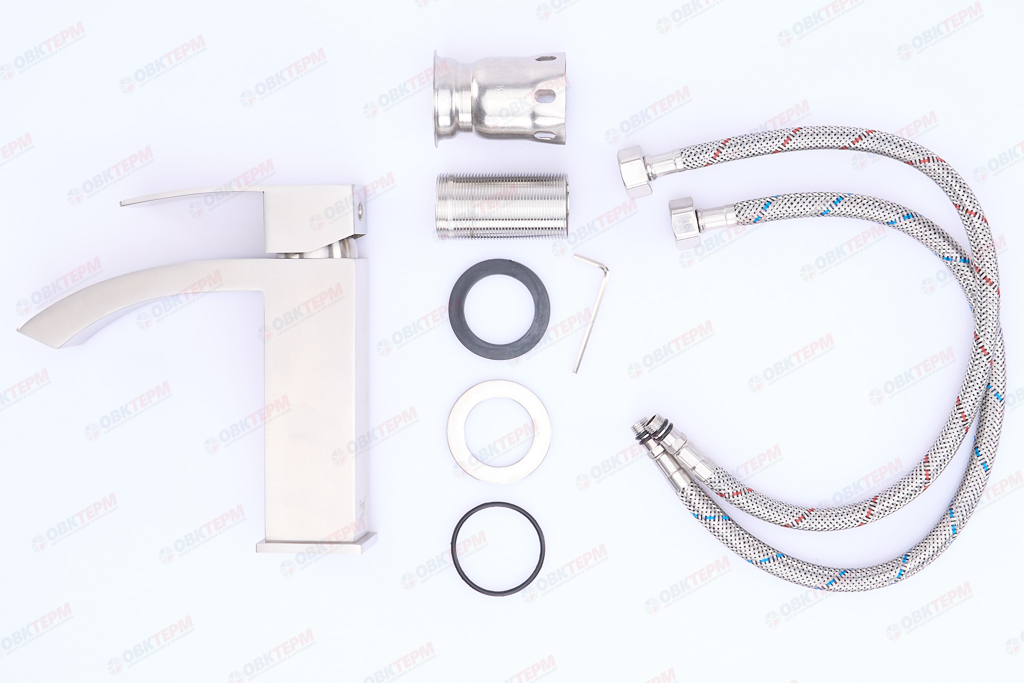 Смеситель д/умывальника нерж/сталь FRAP F10803   (катридж 35мм, на ГАЙКЕ) - миниатюра №4