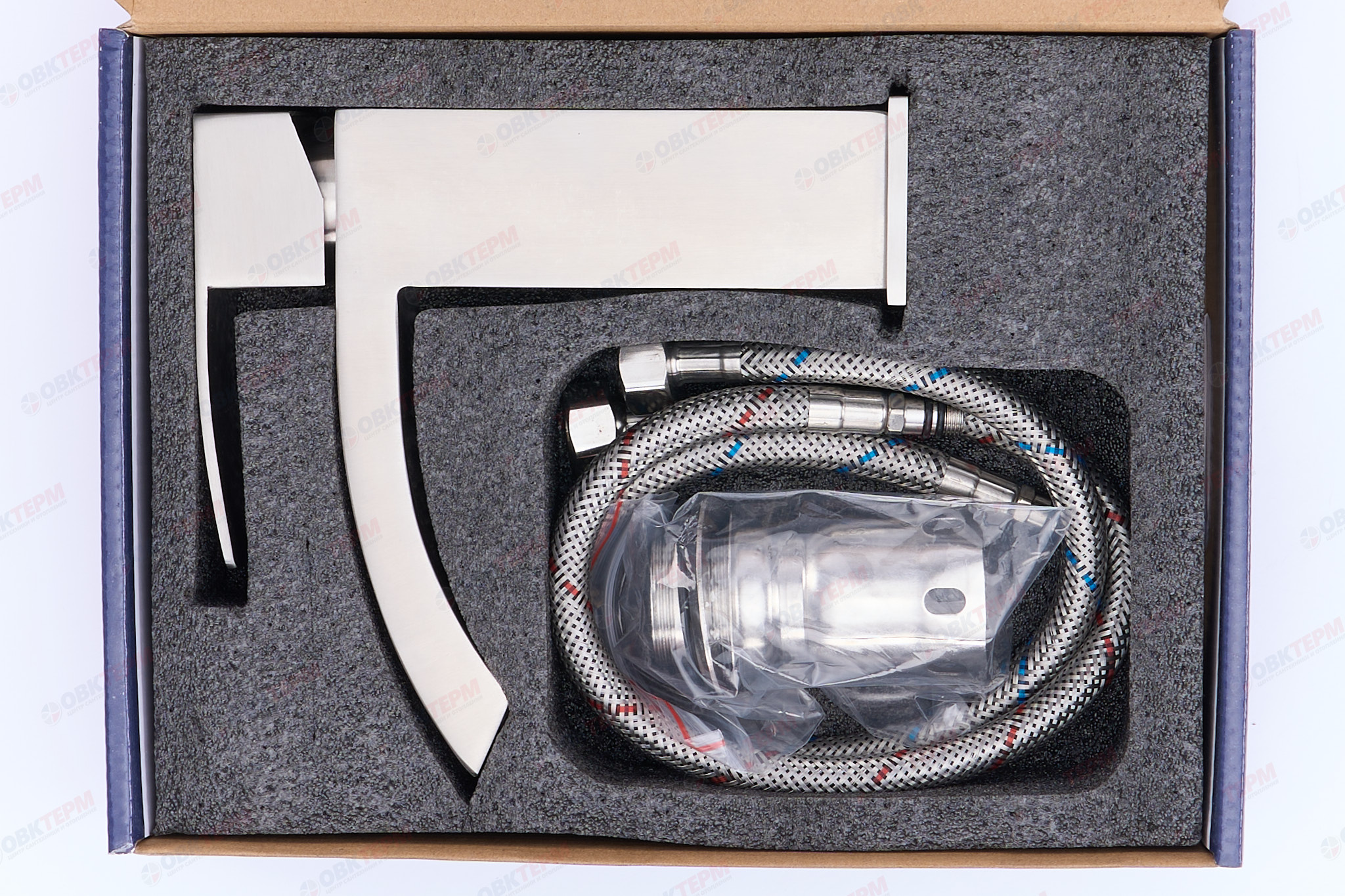 Смеситель д/умывальника нерж/сталь FRAP F10803   (катридж 35мм, на ГАЙКЕ) - миниатюра №6