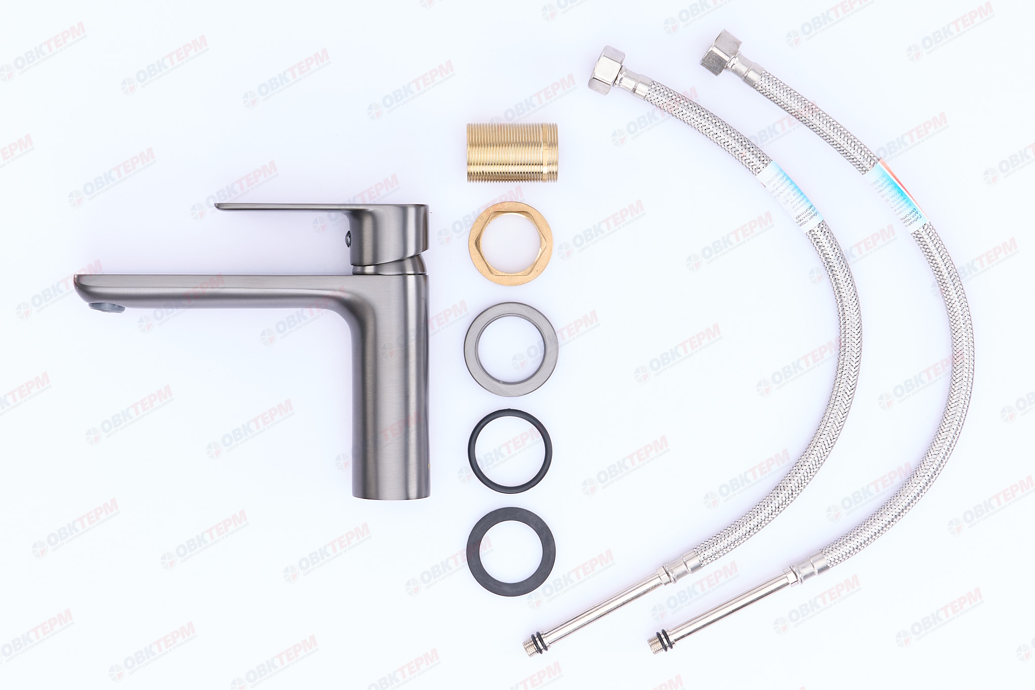 Смеситель д/умывальника MIXXUS PREMIUM ALEX 001 LONG GRAPHITE (ф35мм) (10шт/ящ) - Изображение №3