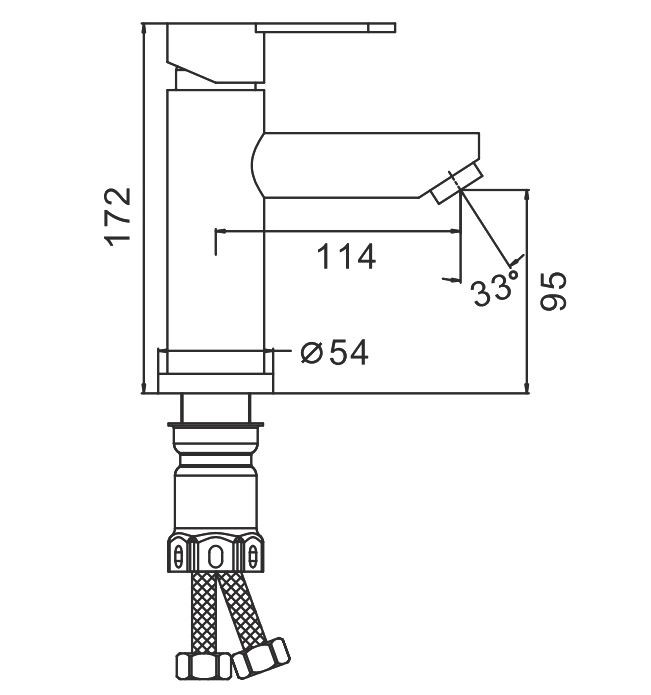 Смеситель д/умывальника FRAР F10801-9 оружейная сталь нерж/сталь (Ø35, на гайке) (10 шт) - миниатюра №2