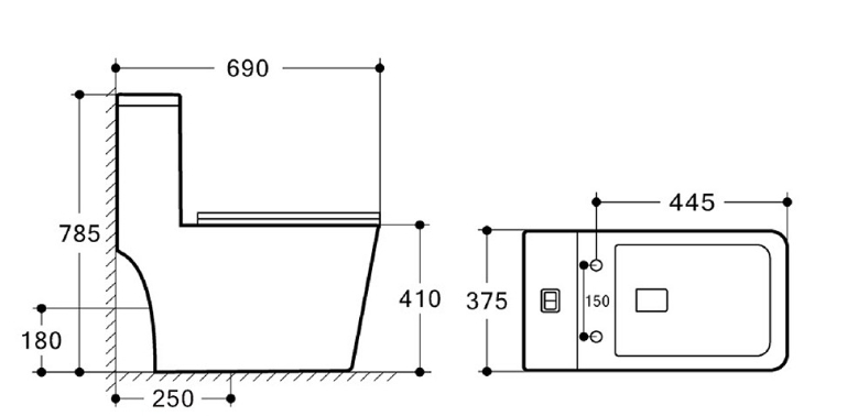Унитаз-моноблок ALIOTTI ALT-М-36 безободковый,SC, ультратонкое, дюропласт. (690*375*785) - Изображение №2