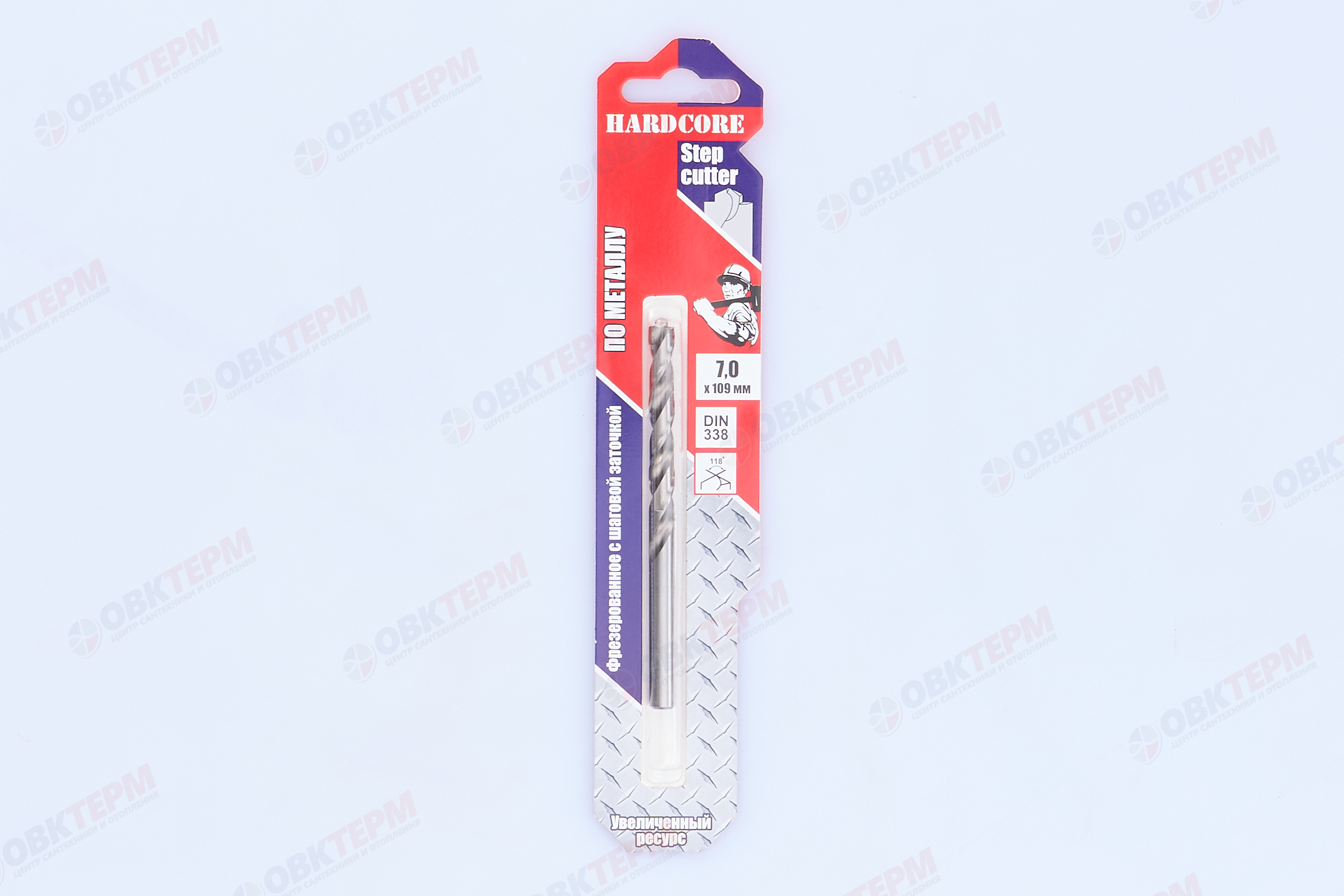 Сверло по металлу Hardcore P6M5 7.0х101мм 1шт/уп БЛИСТЕР (10/40) - Изображение №1