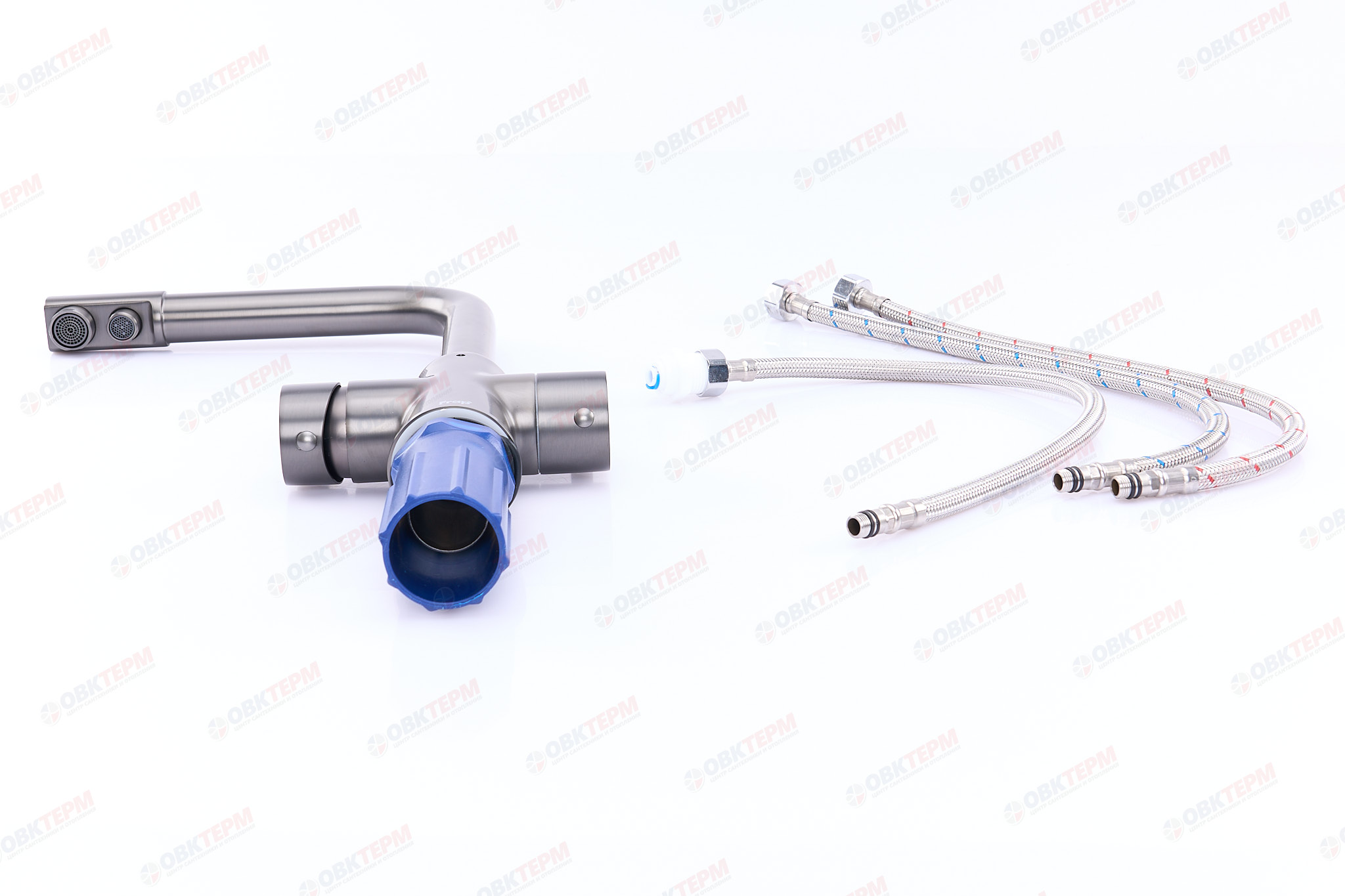 Смеситель д/кухни под ФИЛЬТР FRAP F4352-9 оружейная сталь (Ø35,на гайке) - Изображение №5