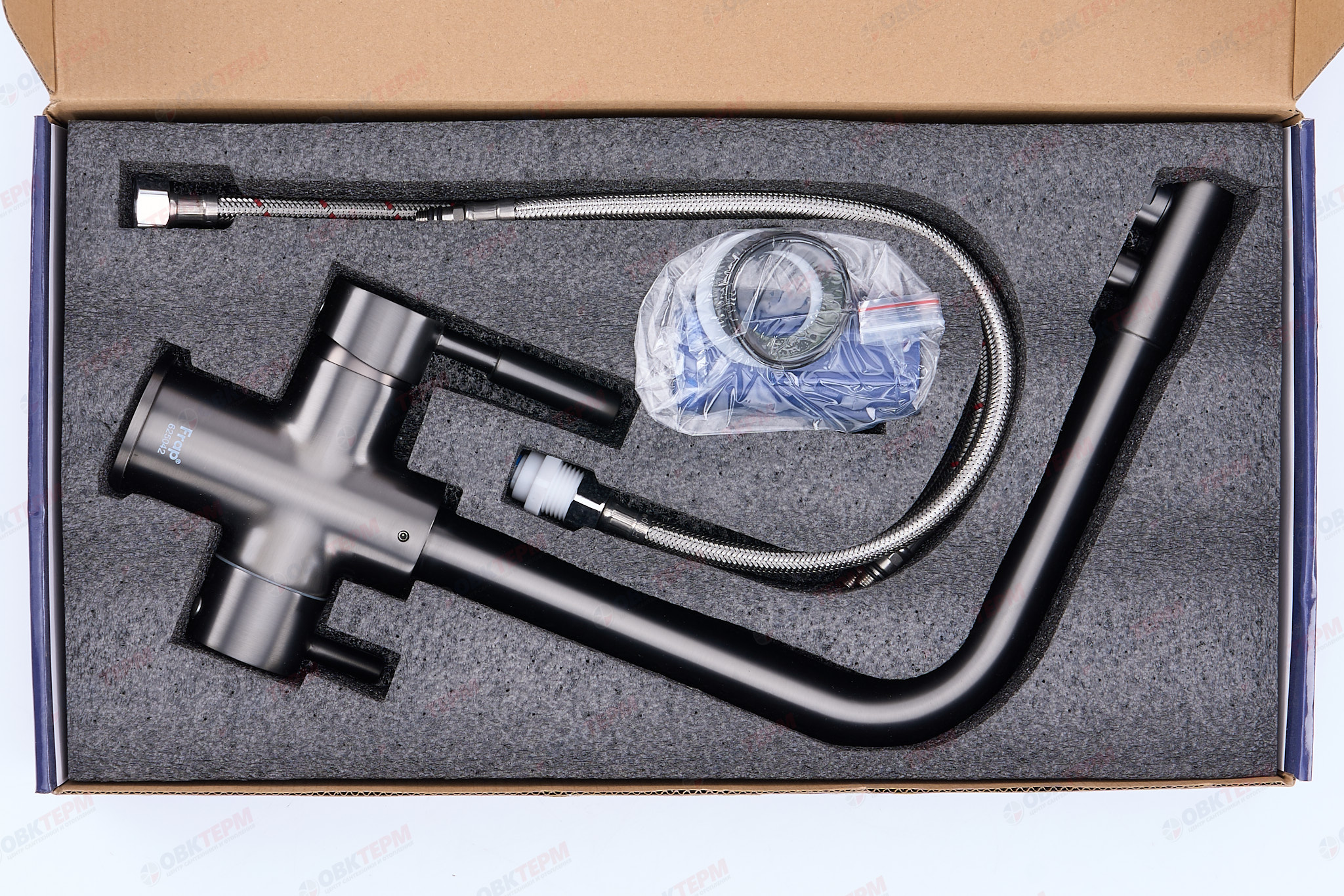 Смеситель д/кухни под ФИЛЬТР FRAP F4352-9 оружейная сталь (Ø35,на гайке) - миниатюра №7