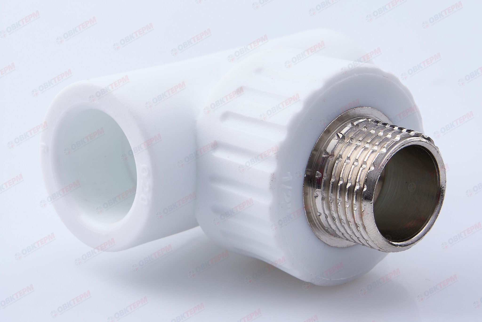 Тройник с МРН 20 * 1/2" * 20    БЕЛЫЙ PP-R   (RTP)     (90/15) - Изображение №1