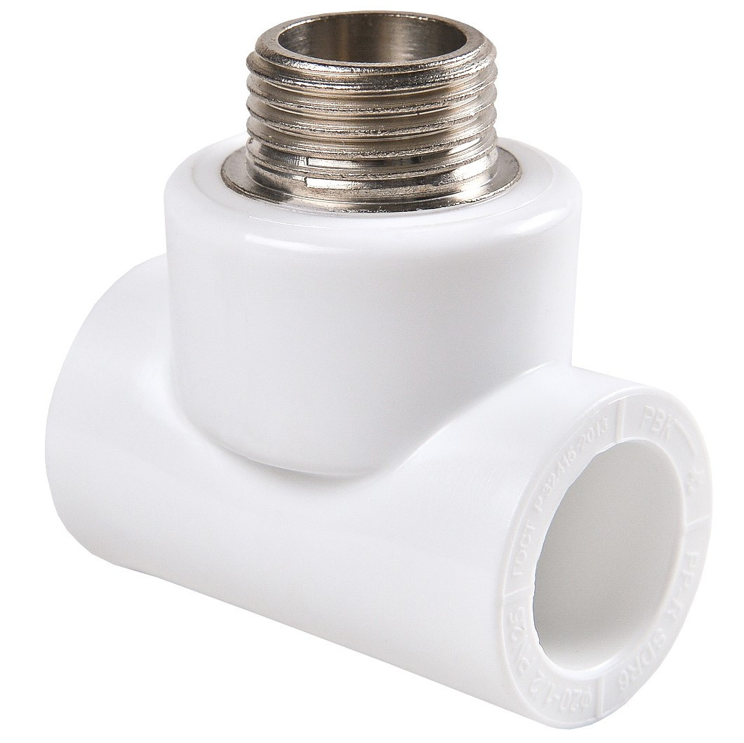 Тройник с МРН 20 * 1/2" * 20    БЕЛЫЙ PP-R   (RTP)     (90/15) - Изображение №2