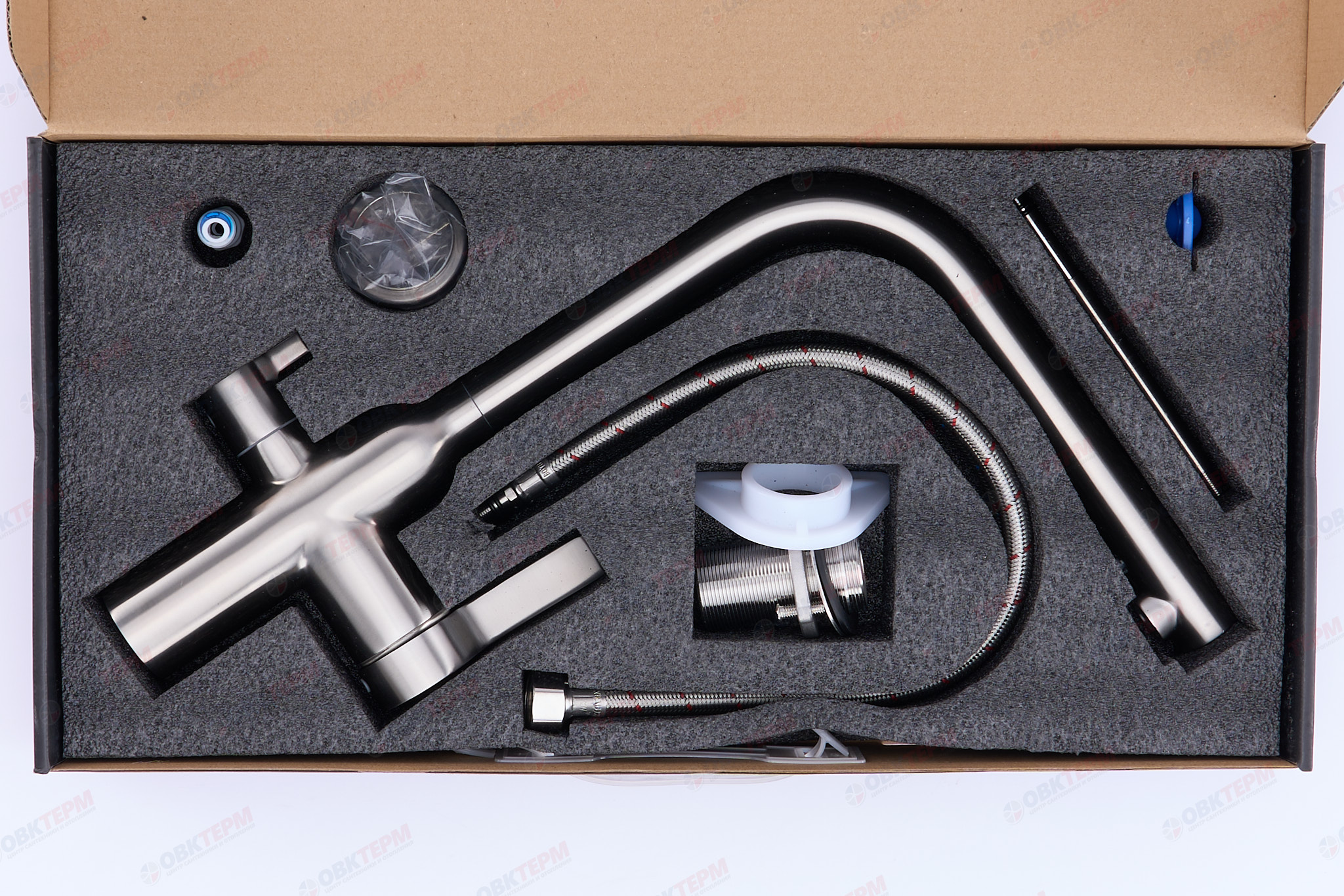 Смеситель д/кухни под ФИЛЬТР GAPPO G4399-4 нерж сталь /сатин  (Ø35, на гайке) - миниатюра №9