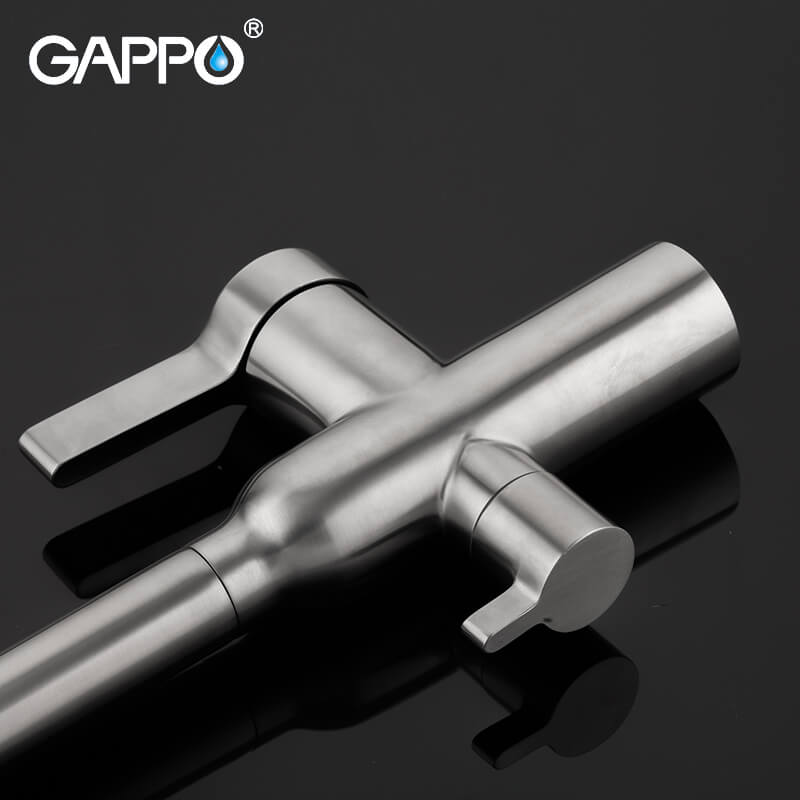 Смеситель д/кухни под ФИЛЬТР GAPPO G4399-4 нерж сталь /сатин  (Ø35, на гайке) - миниатюра №2