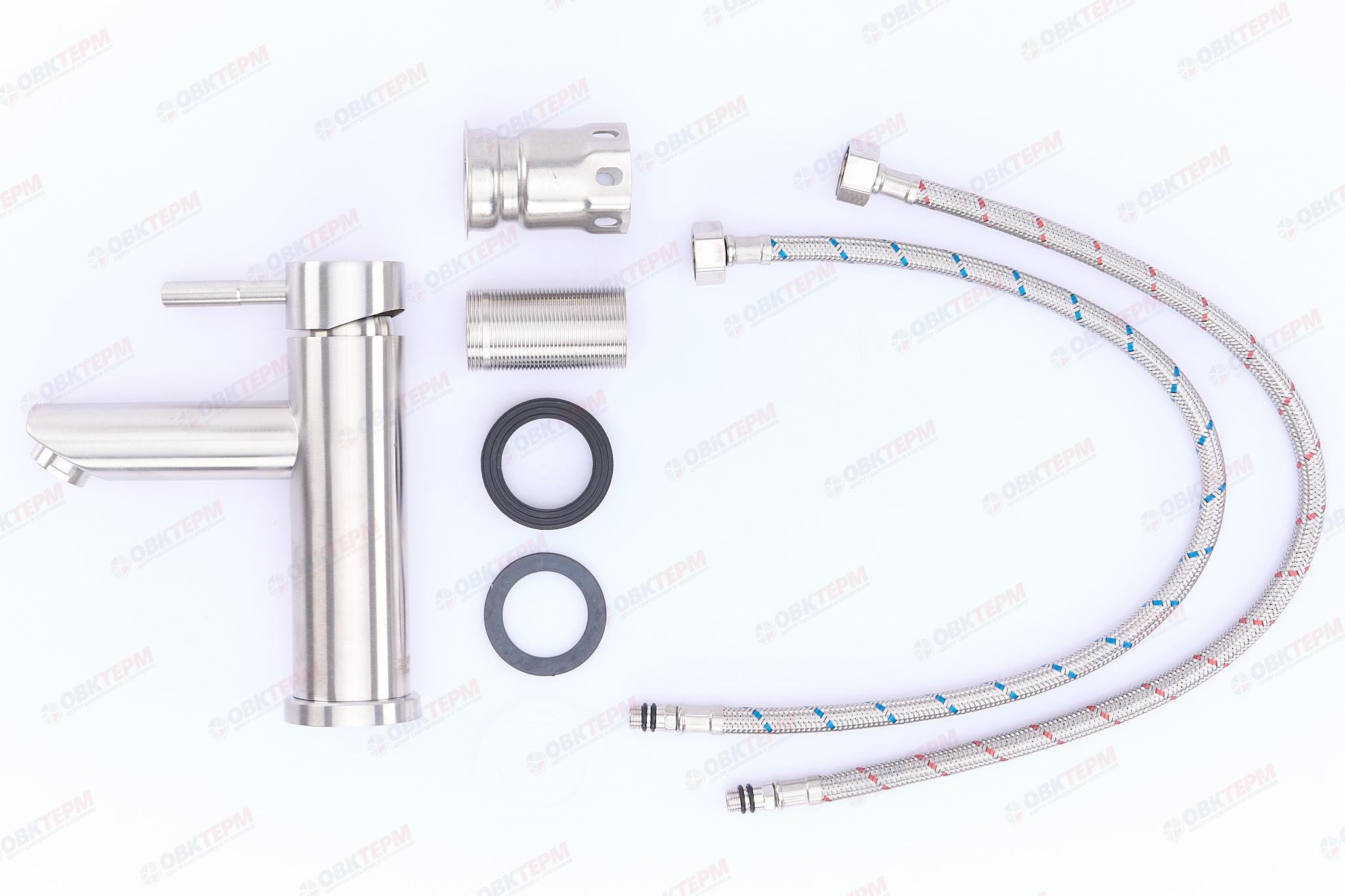Смеситель д/умывальника нерж/сталь ZERIX - SUS-001-A   (катридж 35мм, на ГАЙКЕ)  10 шт/ящ - Изображение №3