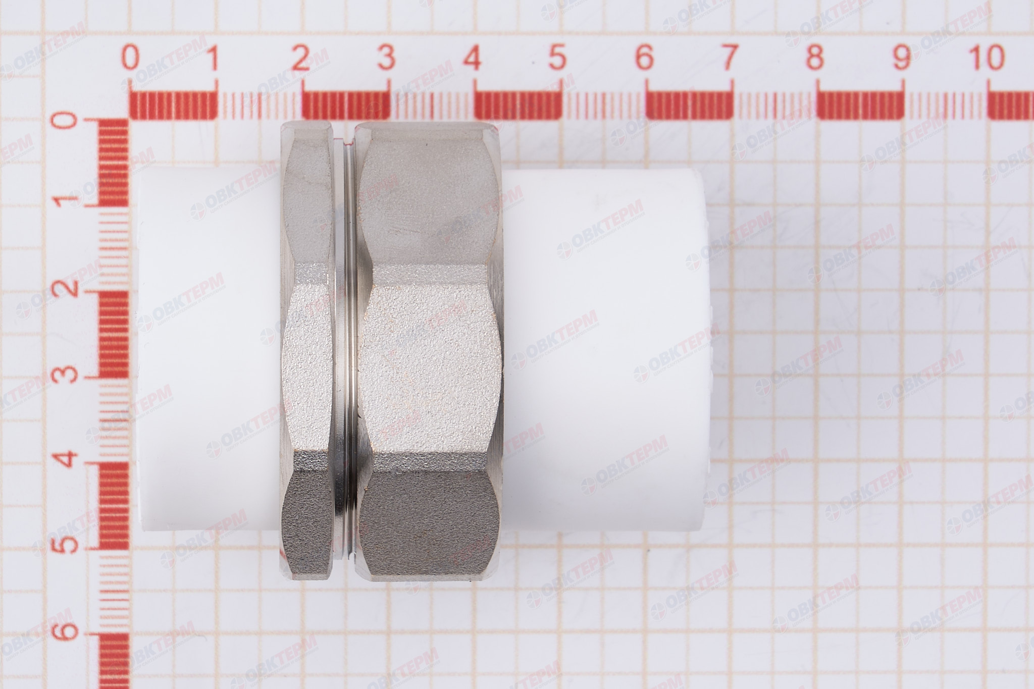 Разборное  соединение 32  труба-труба ВВ   (белый)   (50/5)  (TIM) - миниатюра №6