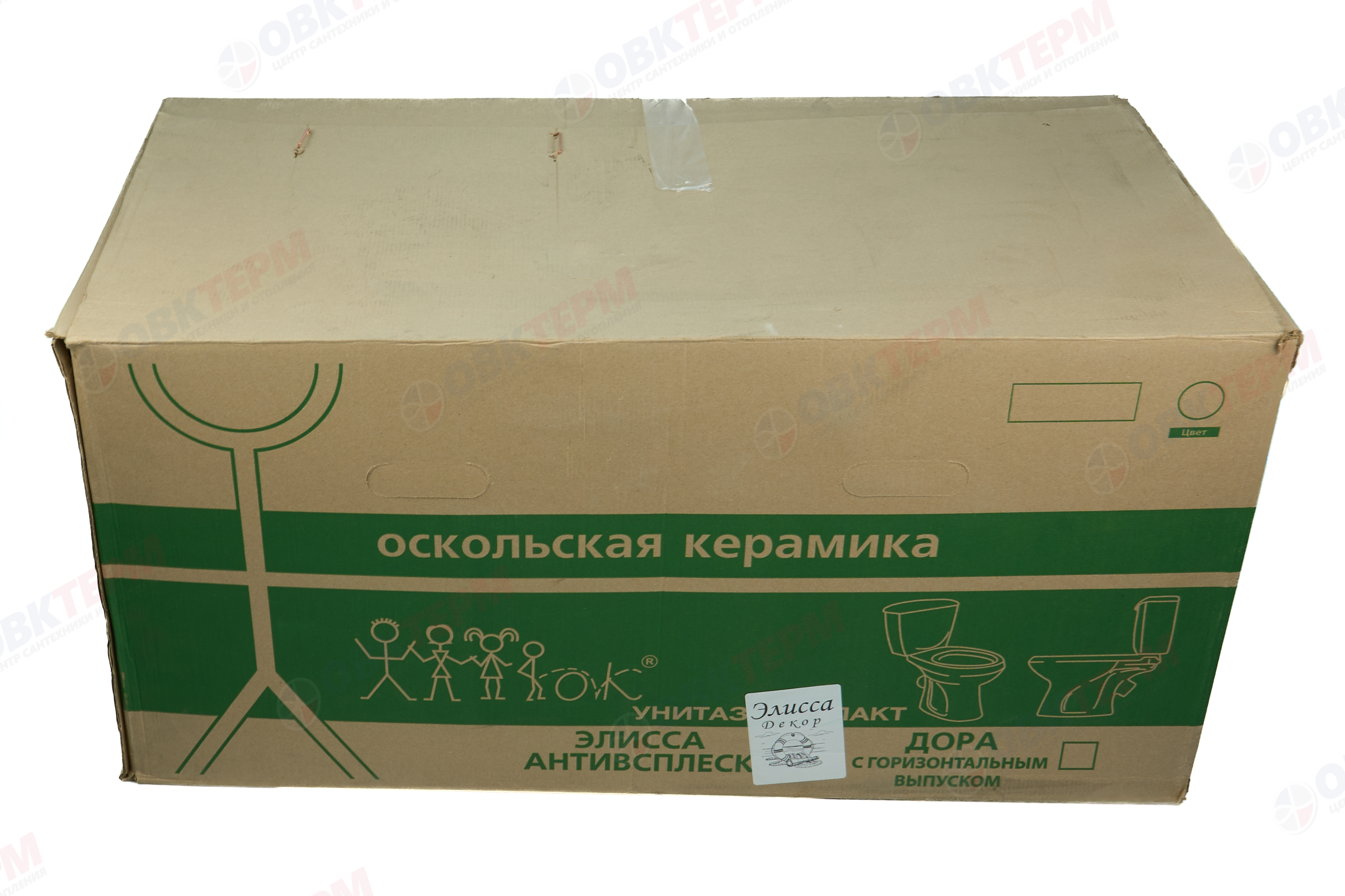 Унитаз-компакт ОК "ЭЛИССА" (косой выпуск, 1 режим, крышка ПП, НИЖ., ПОДКЛ.)  750x390x670 мм - миниатюра №7