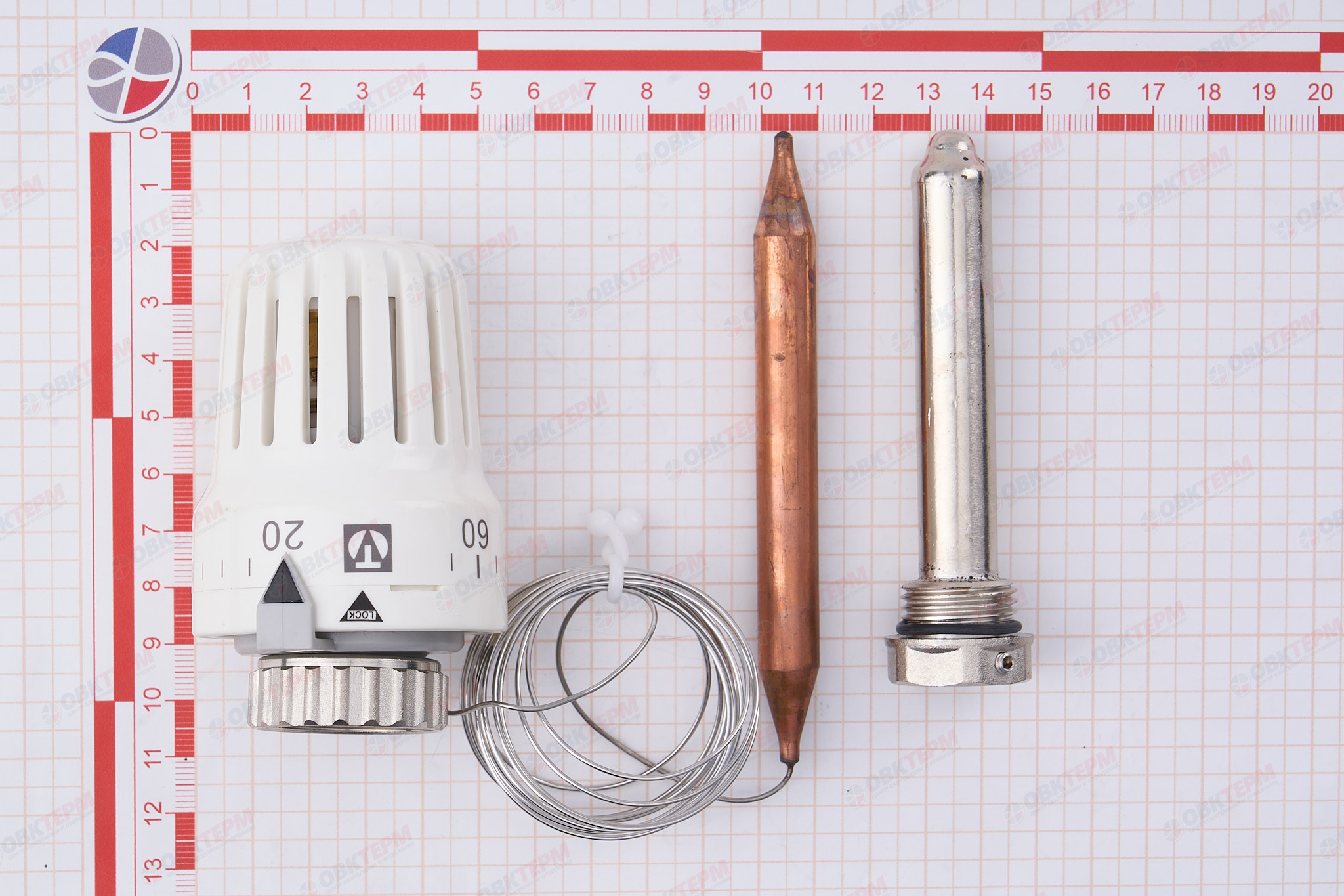 Термоголовка  Valtec с погружным датчиком (диап. рег.20-70С 2м) - миниатюра №7