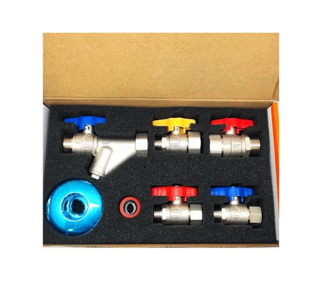 Набор кранов для газового котла ПРЯМОЙ    TIM     (1шт/16ящ) - Изображение №1