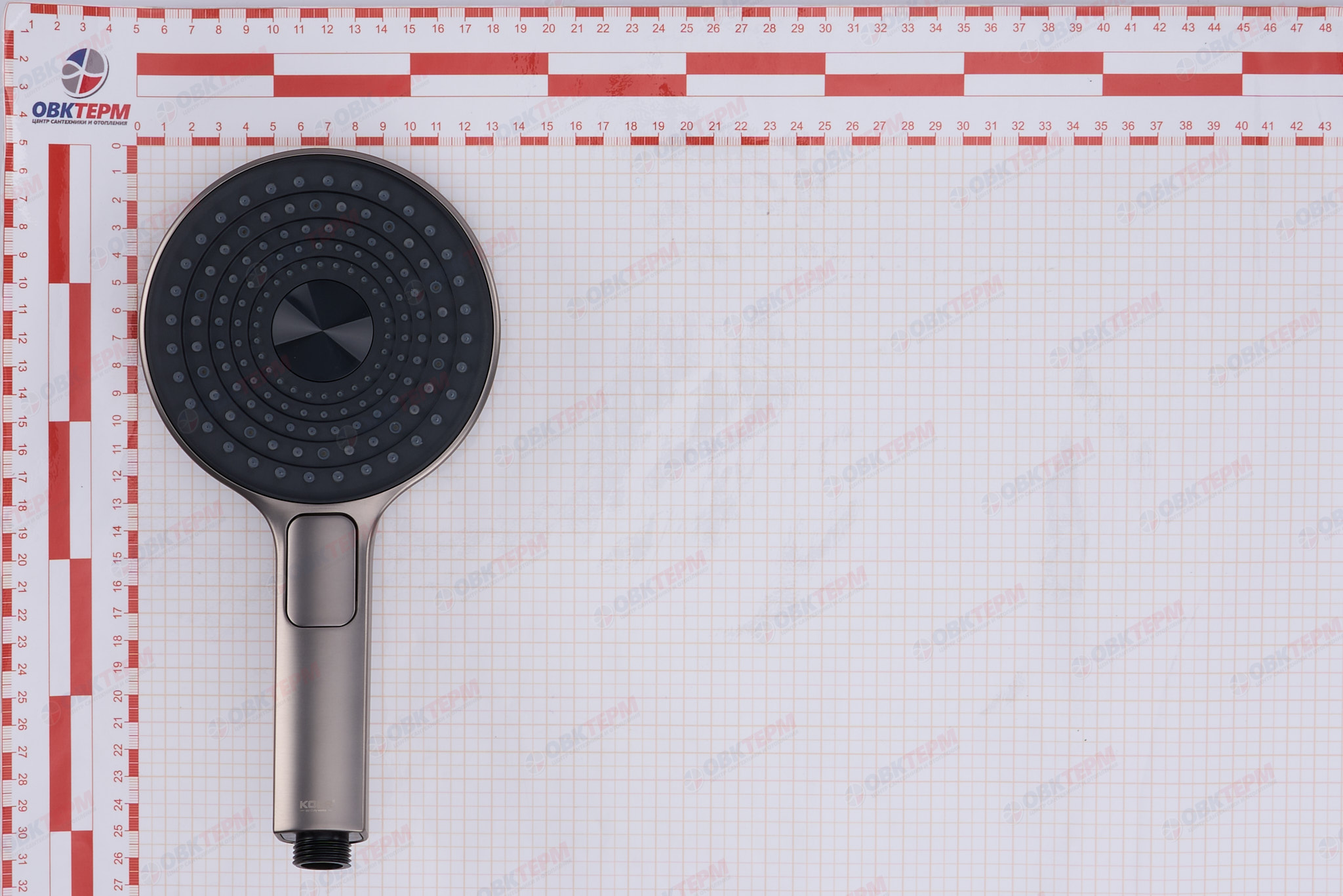 Лейка д/душа ручная KOER KP-0403-07 (3 режима, цвет ГРАФИТ) 130мм (30 шт/ящ) - Изображение №5